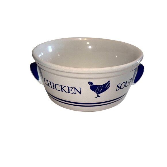 Vintage 1985 F.T.D.A. Chicken Soup Bowl With Dual Handles - Picture 1 of 5